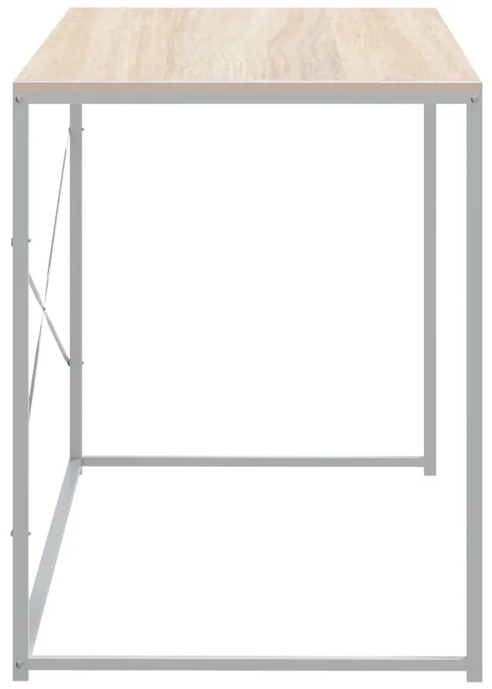 vidaXL Γραφείο Υπολογιστή Λευκό/Δρυς 110 x 60 x 70 εκ. Επεξ. Ξύλο