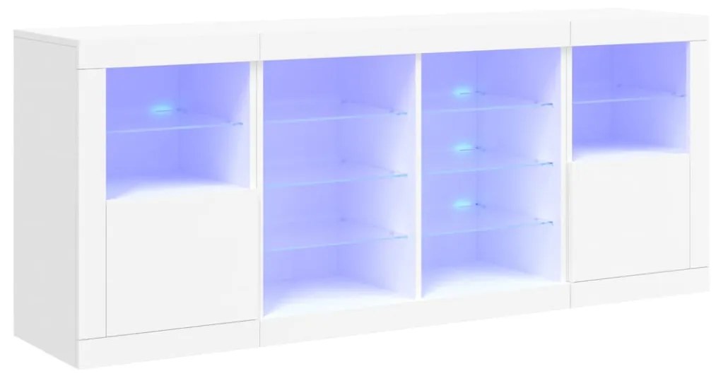 vidaXL Μπουφές με Φώτα LED Λευκός 163 x 37 x 67 εκ.