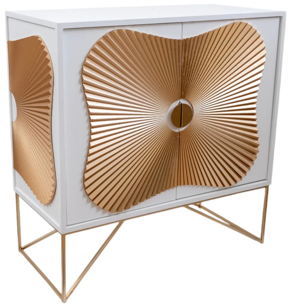 Μπουφές Mdf Λευκός-Χρυσός 78,5x38x80εκ. Zen Collection 24.39.51288