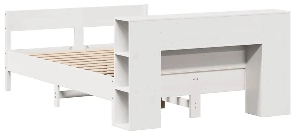 vidaXL Κρεβάτι Βιβλιοθήκη Χωρίς Στρώμα 140x200 εκ Μασίφ Ξύλο Πεύκο