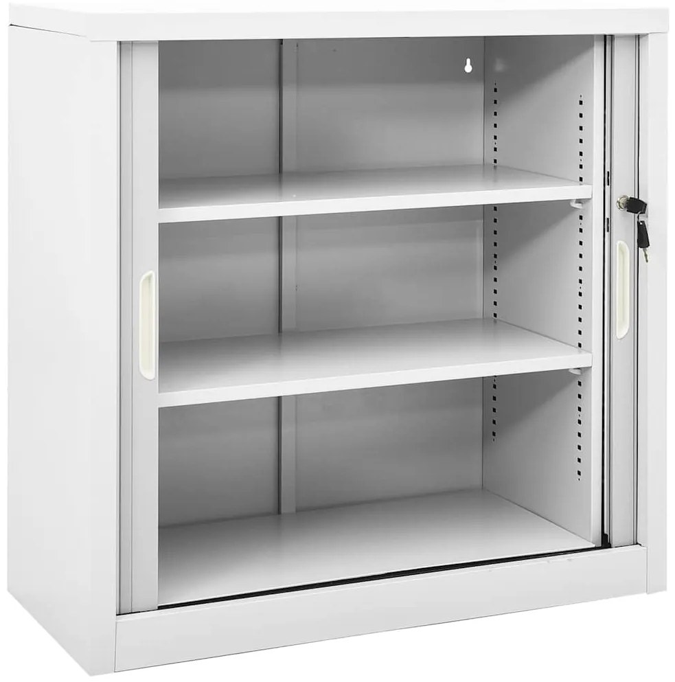 vidaXL Ντουλάπι με Συρόμενη Πόρτα Γκρι 90 x 40 x 90 εκ. Ατσάλινο