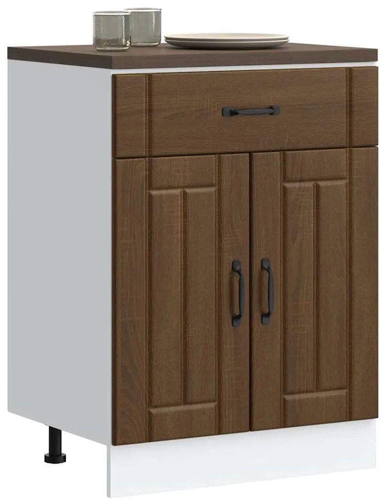 ντουλάπι βάσης κουζίνας Lucca Καφέ Δρυς κατασκευασμένο ξύλο