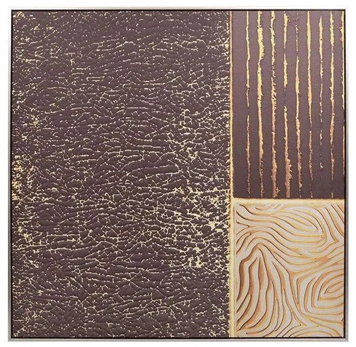 Κάδρο 373-223-983 80x3x80cm Beige-Brown Τετράγωνοι Canvas