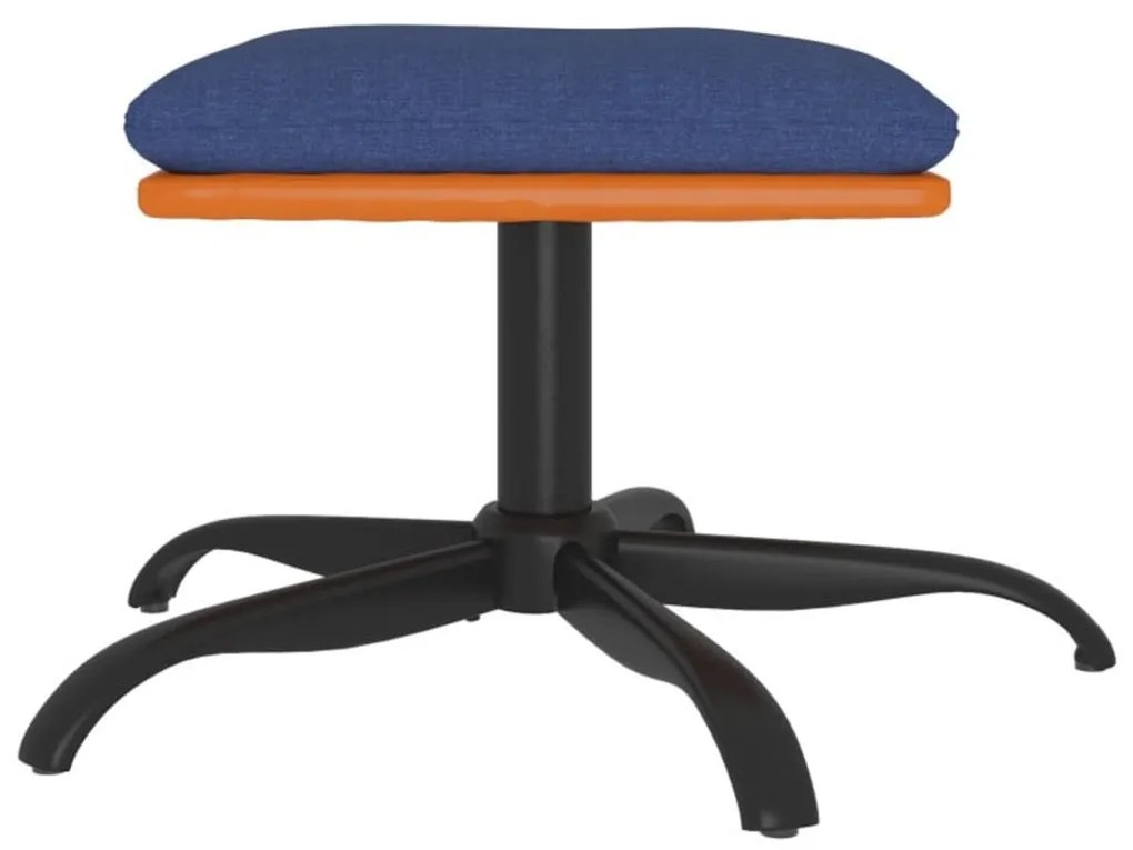 vidaXL Υποπόδιο Μπλε 60x60x36 εκ. Ύφασμα &amp; Συνθετικό Δέρμα