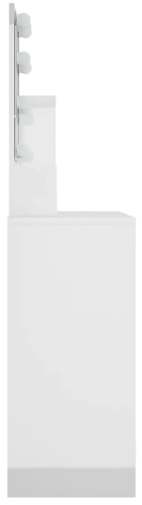 vidaXL Μπουντουάρ με LED Γυαλιστερό Λευκό 86,5x35x136 εκ.