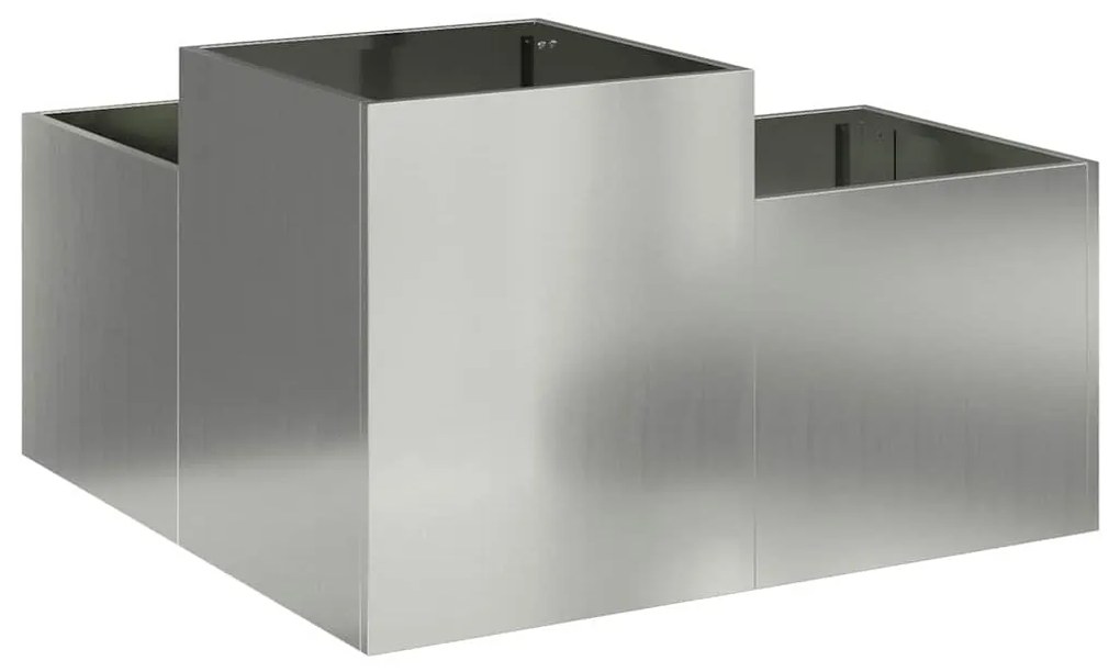 vidaXL Γλάστρα Κήπου Ασημί 100 x 100 x 48 εκ. Γαλβανισμένος χάλυβας