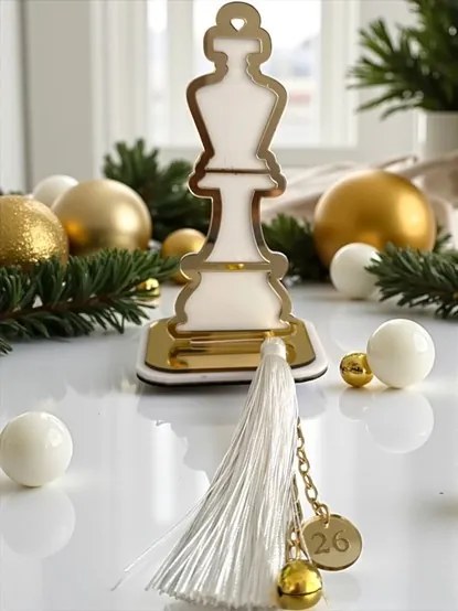 Επιτραπέζιο γούρι βασιλιάς σκακιού χρυσό