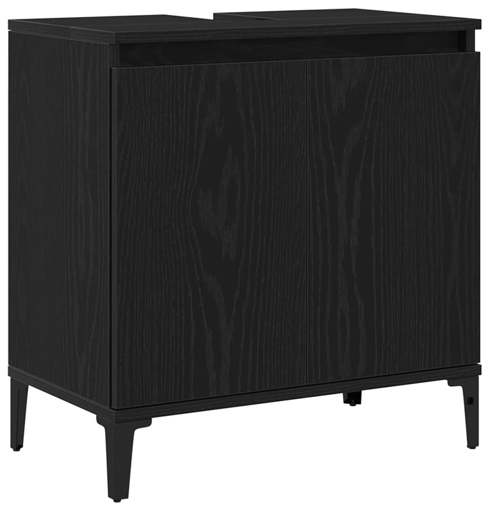 vidaXL Ντουλάπι Wash μαύρη δρυ 58x33x60 εκ. Επεξεργασμένο ξύλο