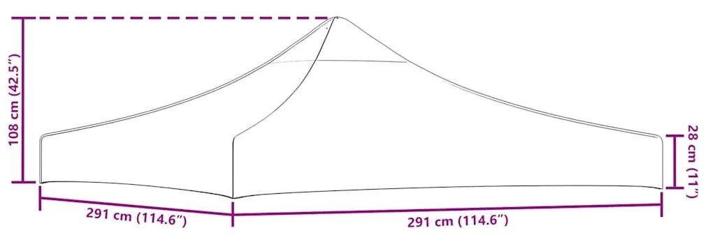 vidaXL Κάλυμμα Τέντας Εκδηλώσεων Μαύρο 3 x 3 μ. 270 γρ/μ²