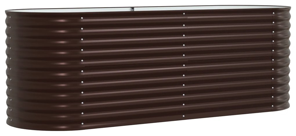 vidaXL Ψηλή Κρεβατοκάμαρα Κήπου Καφέ 240x80x81 εκ από Γαλβανισμένο Χάλυβα