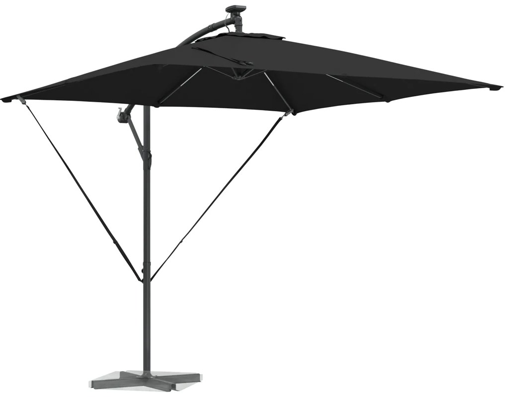 vidaXL Ομπρέλα Cantilever Banana Μαύρο 249 x 249 x 250 εκ.