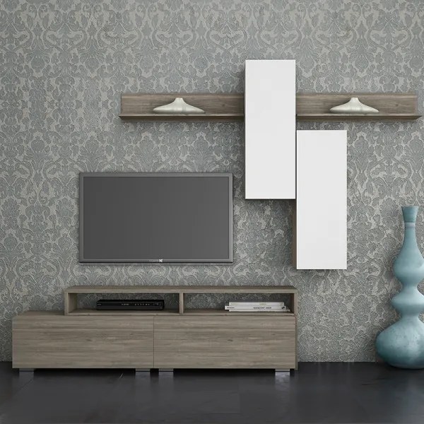 Intrahome Σύνθεση σαλονιού "SMART 3D" σε χρώμα σταχτί-λευκό Intrahomesa-00652671