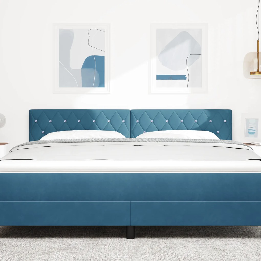 vidaXL Βελούδινο Κεφαλάρι Argyle Σκούρο Μπλε 180 cm Βελούδο
