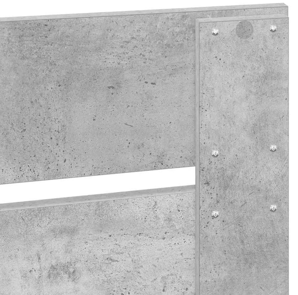 vidaXL Κεφαλάρι με κεφαλάρι Σκυρόδεμα Γκρι 120 cm Επεξεργασμένο ξύλο