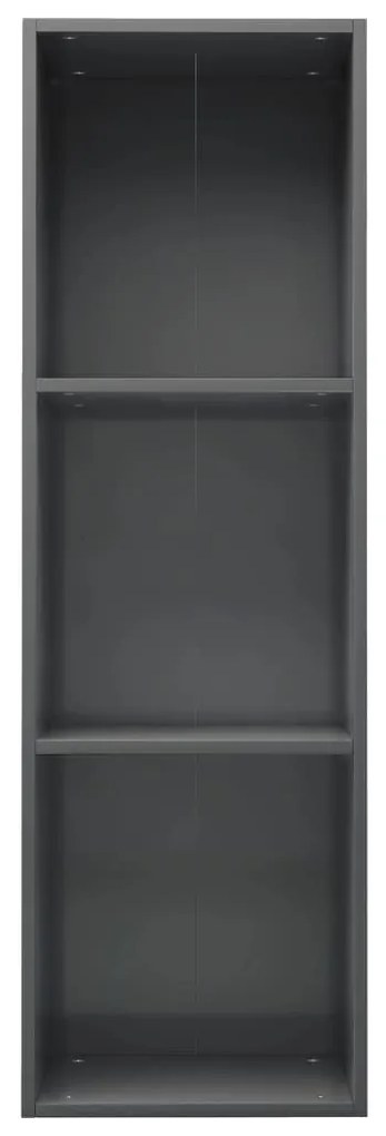 Βιβλιοθήκη/Έπιπλο TV Γυαλιστερό Γκρι 36x30x114 εκ. Επεξ. Ξύλο - Γκρι