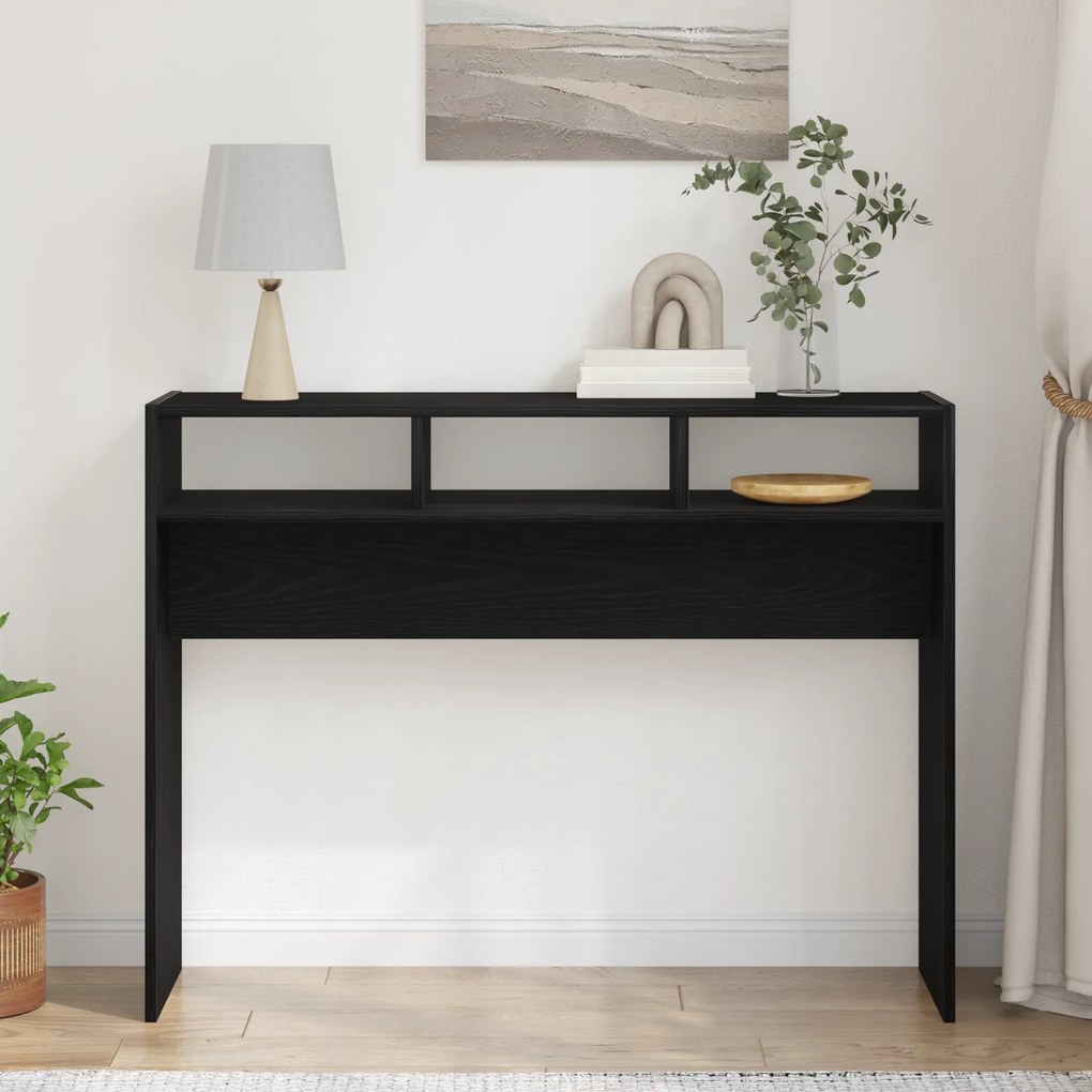 vidaXL Κονσόλα Μαύρη Δρυς 105x30x80 εκ. Φτιαγμένη από ξύλο