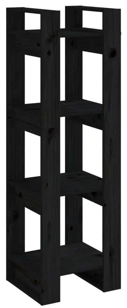 vidaXL Βιβλιοθήκη/Διαχωριστικό Χώρου Μαύρο 41x35x125 εκ. Μασίφ Πεύκο