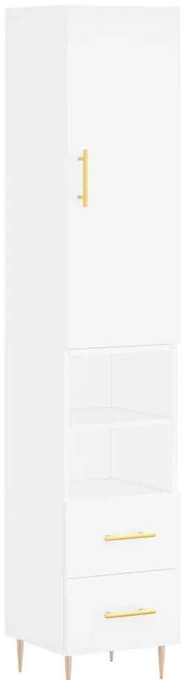 vidaXL Ντουλάπι Λευκό 34,5 x 34 x 180 εκ. από Επεξεργασμένο Ξύλο