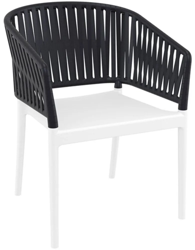 Πολυθρόνα Portofino 20.0878 58x58x80cm Black-White