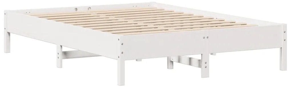 vidaXL Σκελετός Κρεβ. Χωρίς Στρώμα Λευκό 150x200 εκ Μασίφ Πεύκο