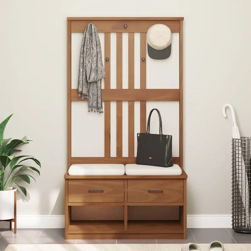 vidaXL Δέντρο χωλ "SANDNES" 87x40x159,5 εκ. Πεύκο μασίφ ξύλο