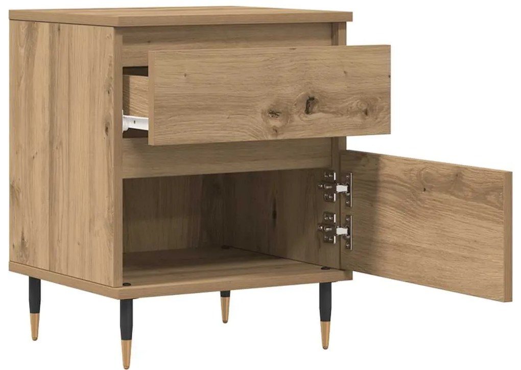 vidaXL Κομοδίνο τεχνίτης Δρυς 40x35x50 εκ. από Επεξεργασμένο Ξύλο