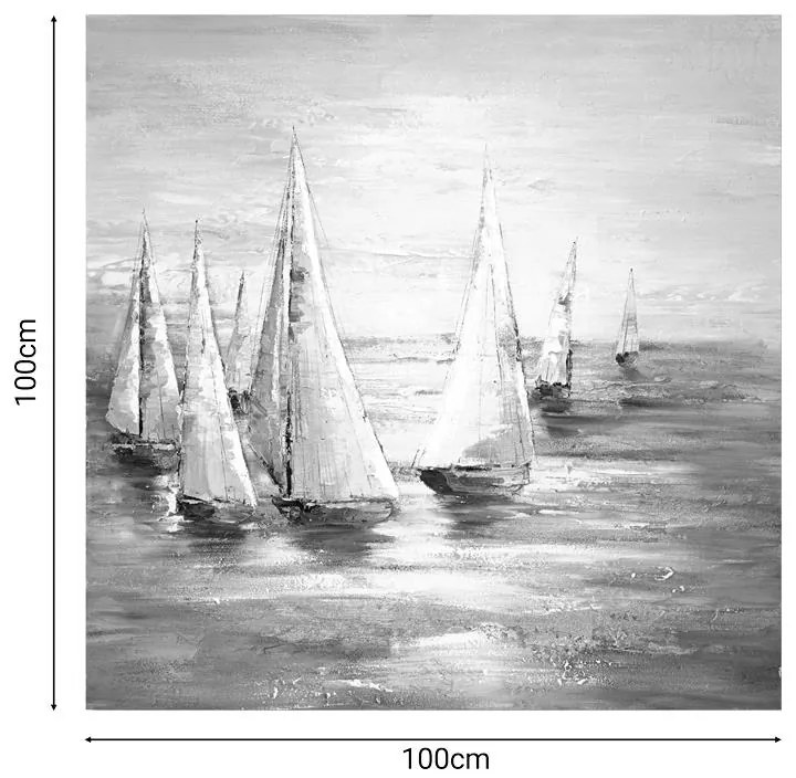 Πίνακας σε καμβά Sailer I Inart 100x3x100εκ 100x3x100 εκ.