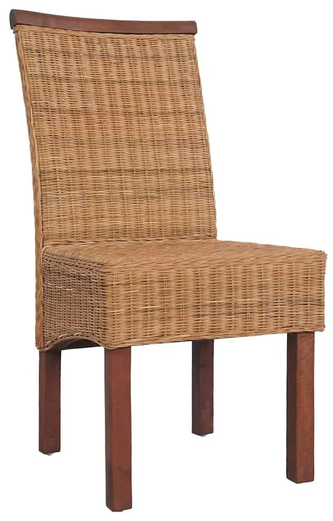 vidaXL Καρέκλες Τραπεζαρίας 6 τεμ. Καφέ από Γνήσιο Ρατάν