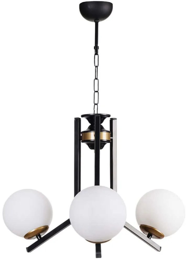 Φωτιστικό Οροφής 534LUN5841 60x75cm 3xE27 40W Black-White Opviq