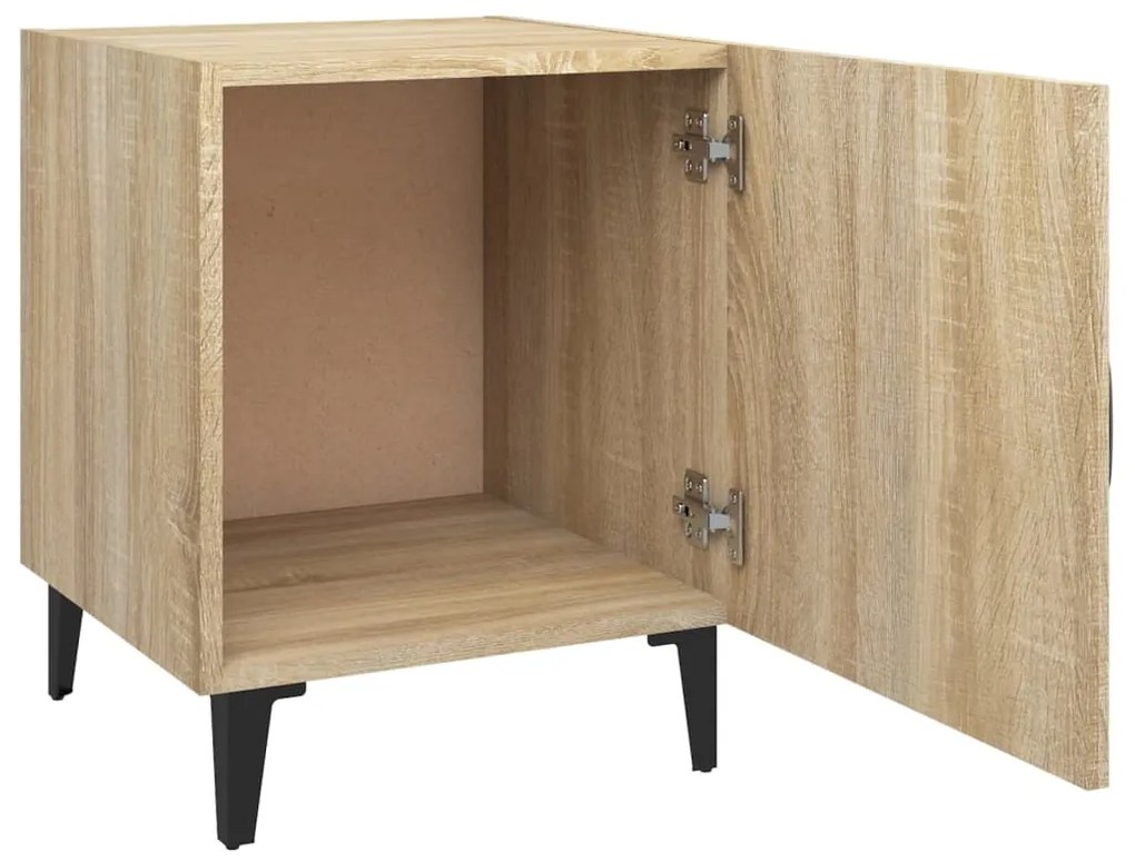 vidaXL Κομοδίνα 2 τεμ. Καπνιστή Δρυς από Επεξεργασμένο Ξύλο