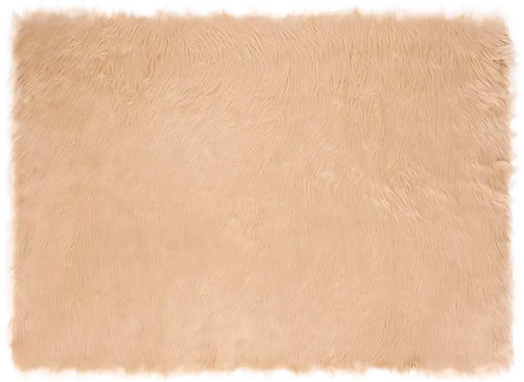 vidaXL Ψεύτικο Δέρμα Προβάτου Χαλί Tafalla Μπεζ 120 x 170 cm