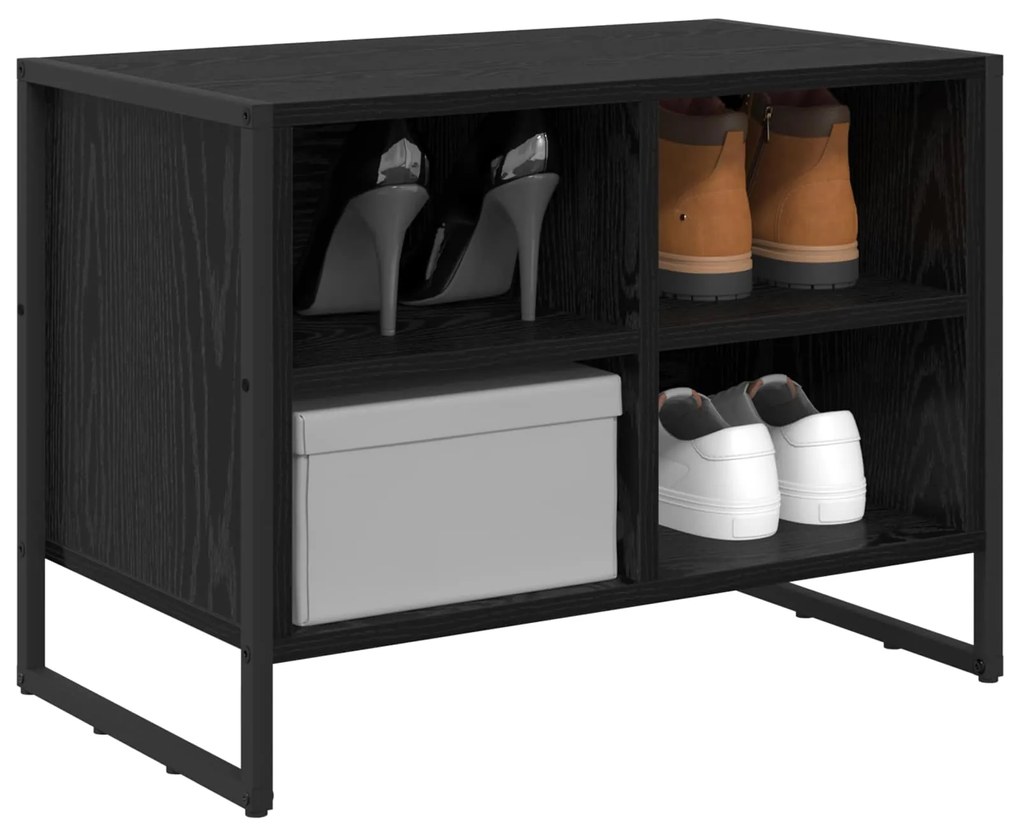 vidaXL Ντουλάπα Παπουτσιών με αποθήκευση Μαύρη Οξυά 60 x 35 x 44 εκ.