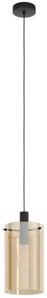 Φωτιστικό Οροφής 39537 Polverara E27/1 Black-Brass Eglo Metal, Glass