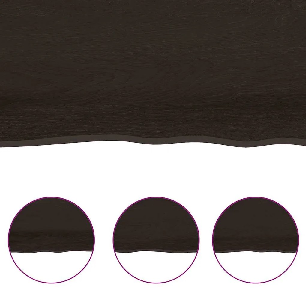 vidaXL Πάγκος Μπάνιου Σκούρο Καφέ 160x60x(2-4) εκ. Επεξεργ. Μασίφ Ξύλο