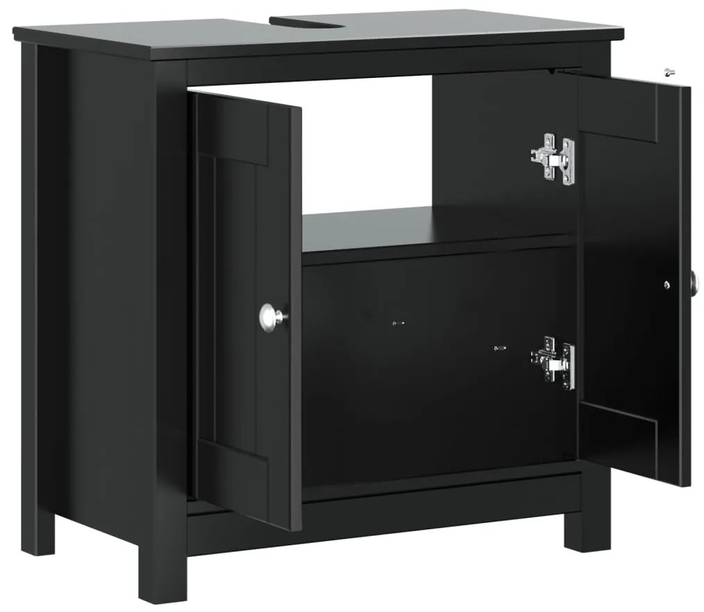 vidaXL Ντουλάπι Νιπτήρα BERG Μαύρο 60 x 34 x 59 εκ. Μασίφ Ξύλο Πεύκου
