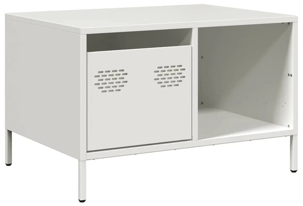 Τραπεζάκι Σαλονιού Λευκό 68,5x50x43,5 εκ. Χάλυβα Ψυχρής Έλασης - Λευκό