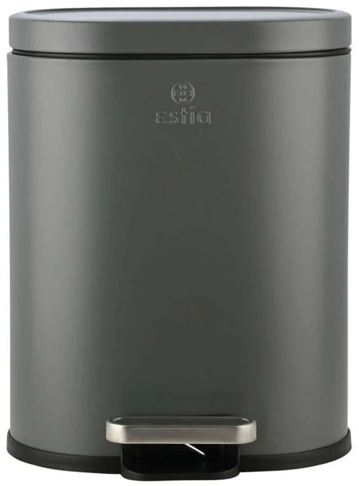 Κάδος Απορριμμάτων Ovoid Soft Close 02-21443 24,4x21,5x29,4cm 6lt Grey Estia Metal