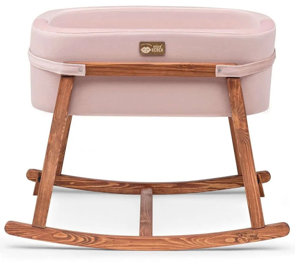 Κούνια Βρεφική Hier 676HDS1120 90x58x70cm Pink-Oak Βρεφικό