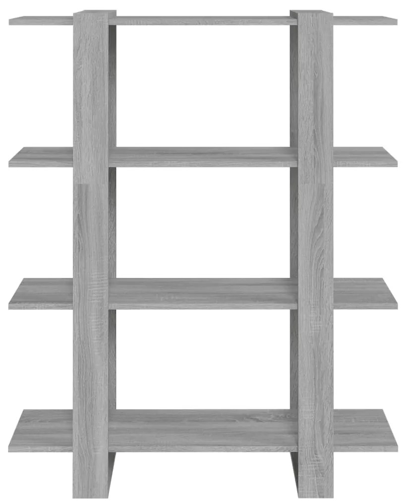 vidaXL Βιβλιοθήκη/Διαχωριστικό Χώρου Γκρι Sonoma 100 x 30 x 123,5 εκ.