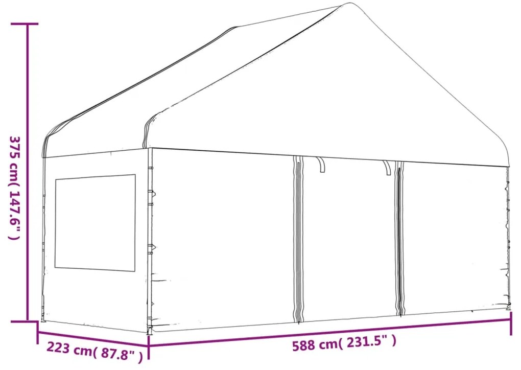 ΚΙΟΣΚΙ ΜΕ ΤΕΝΤΑ ΛΕΥΚΟ 5,88 X 2,23 X 3,75 Μ. ΑΠΟ ΠΟΛΥΑΙΘΥΛΕΝΙΟ 362633