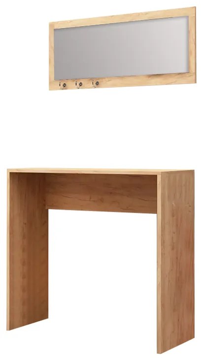 Κονσόλα με καθρέπτη Cosenza Megapap χρώμα oak 80x30x82εκ.