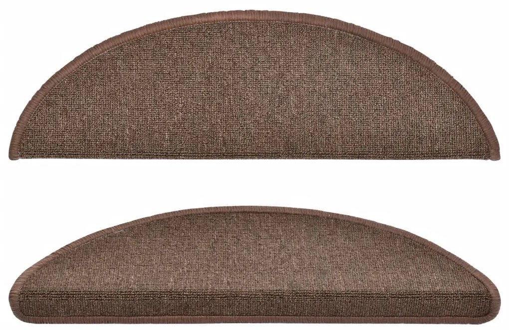 vidaXL Πατάκια Σκαλοπάτια 10 τεμ. Χρώμα Καφέ Καφέ Ημίκυκλα 56x17x3 εκ.