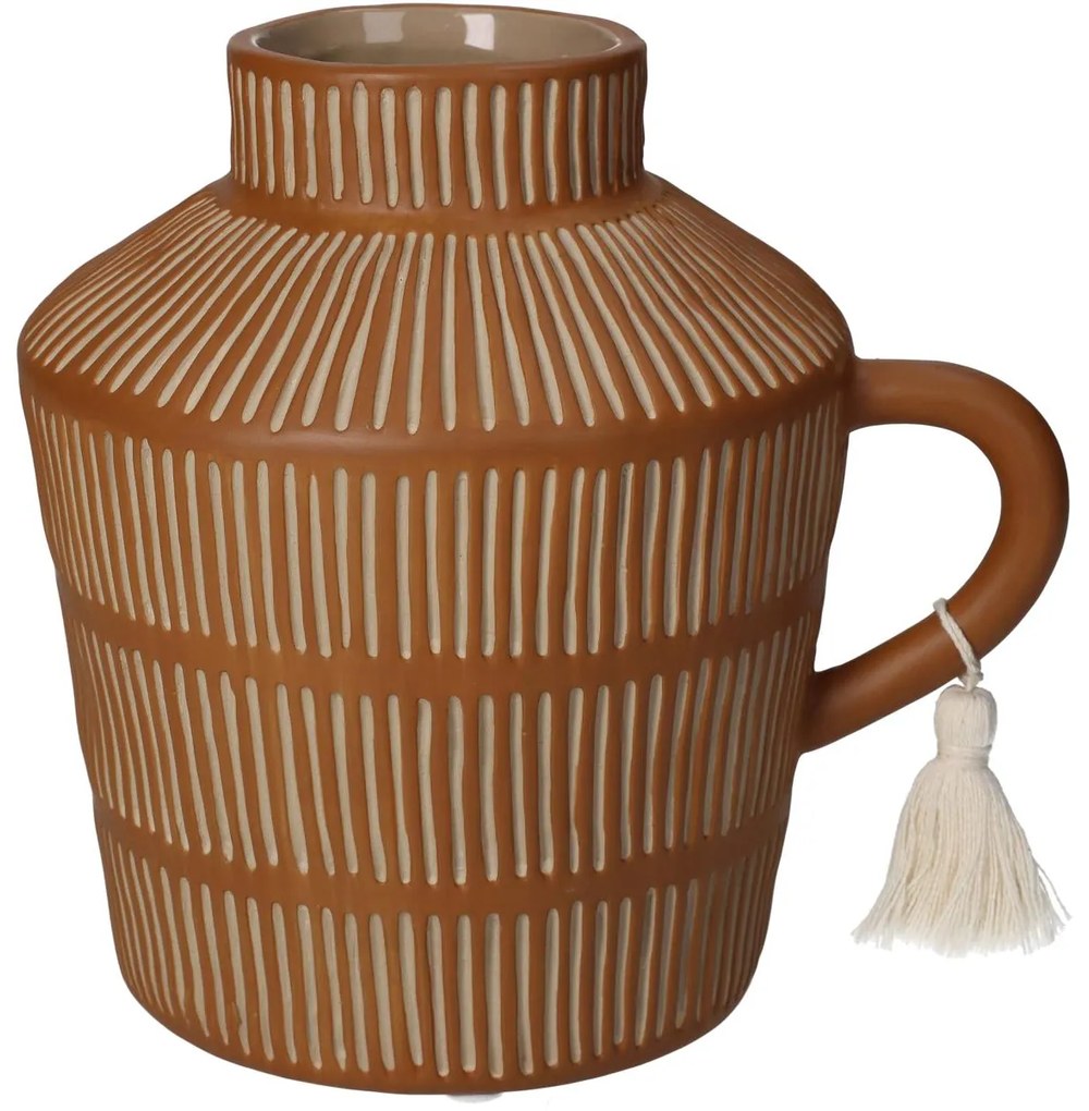 Βάζο ArteLibre Καφέ Κεραμικό 18.4x14.8x17.9cm-05150116