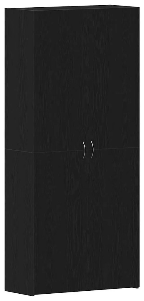 vidaXL Ντουλάπα Παπουτσιών Μαύρο 80 x 35.5 x 180 εκ Επεξεργασμένο ξύλο