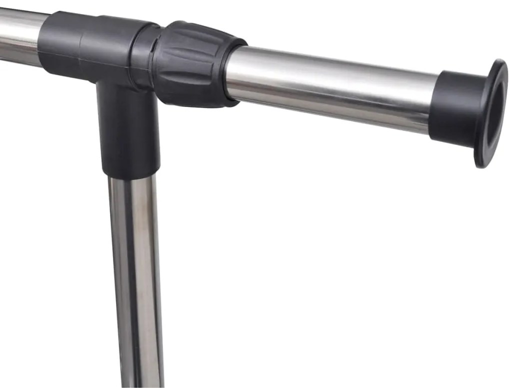 vidaXL Κρεμάστρα Ρούχων Δαπέδου Μονή Ρυθμιζόμενη με 4 Ροδάκια