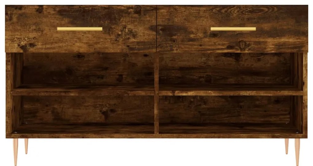 vidaXL Παπουτσοθήκη Καπνιστή Δρυς 102x35x55 εκ. από Επεξεργασμένο Ξύλο