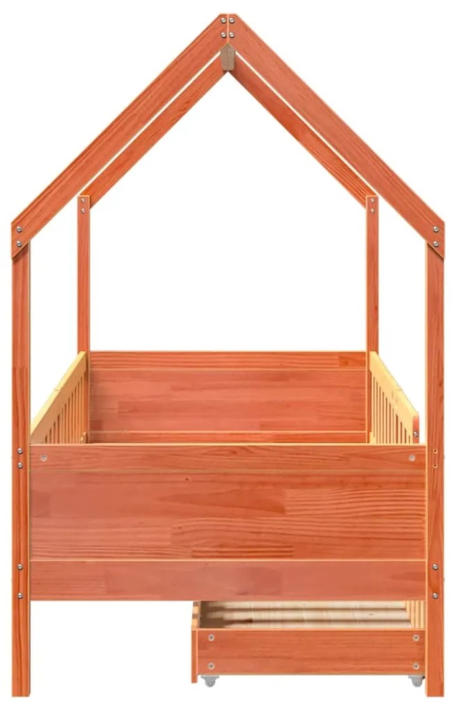 vidaXL Πλαίσιο Παιδικού Κρεβατιού με Συρτάρια Χωρίς Στρώμα Μασίφ Ξύλο