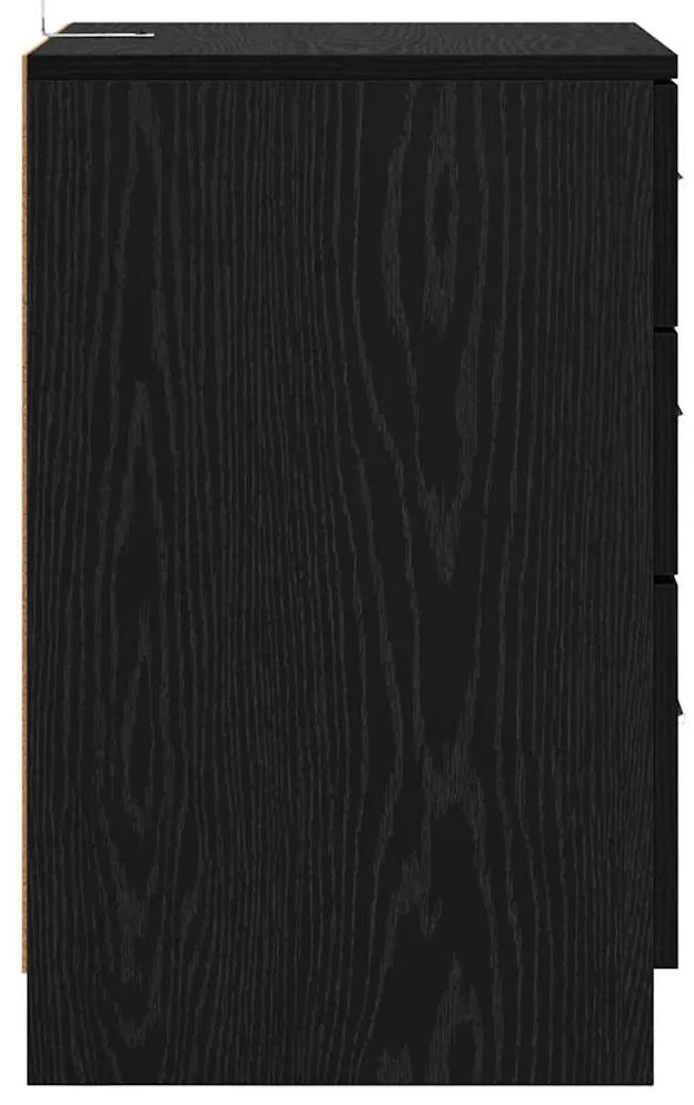 vidaXL Κομοδίνο Μαύρη Οξυά 40 x 40 x 63 εκ. Επεξεργασμένο ξύλο