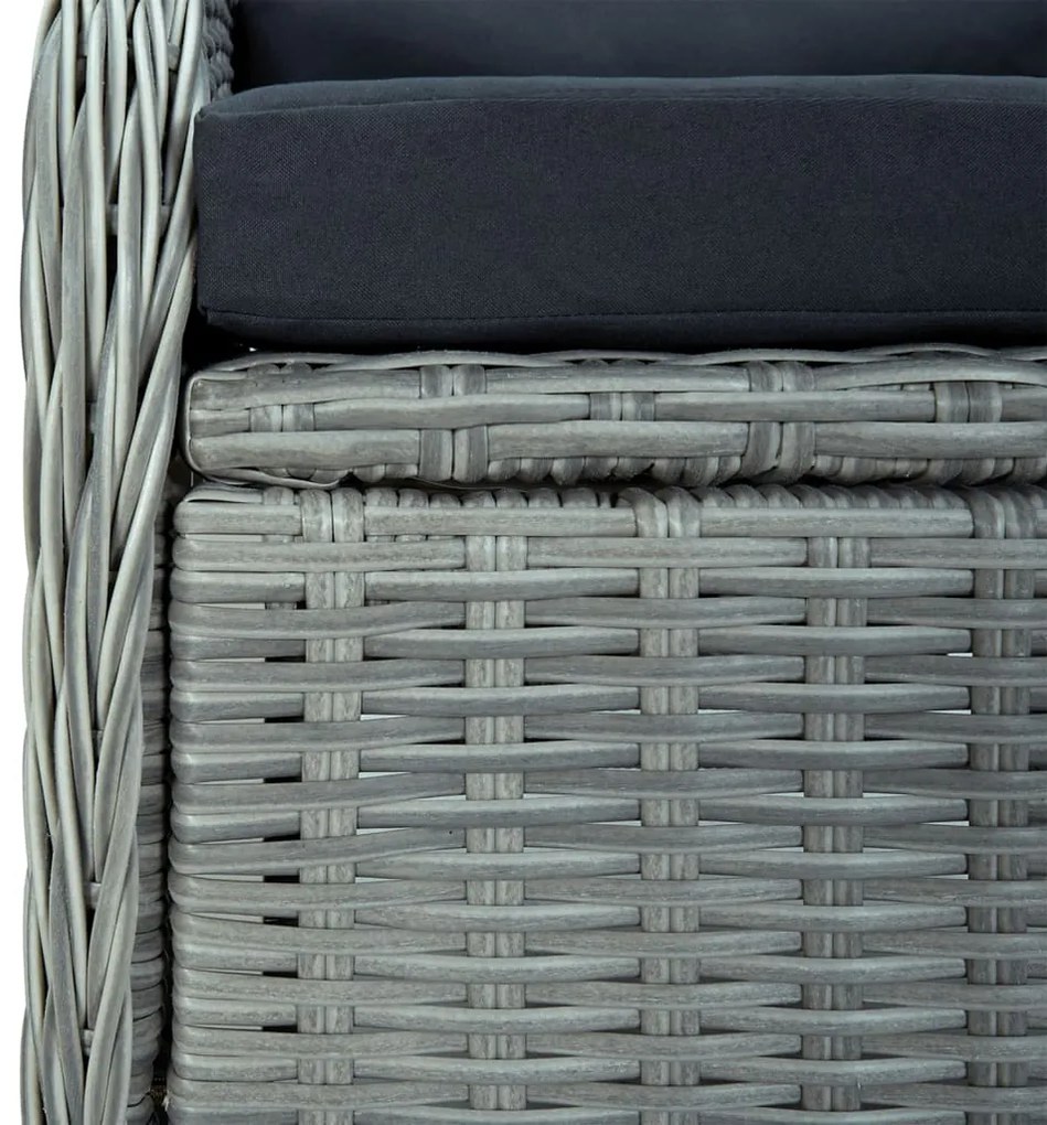 vidaXL Σετ Τραπεζαρίας Κήπου 7 Τεμαχίων Αν. Γκρι από Συνθετικό Ρατάν