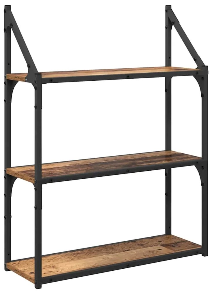 vidaXL Ράφι Τοίχου Παλιό Ξύλο 60 x 21 x 78,5 cm Επεξεργασμένο ξύλο